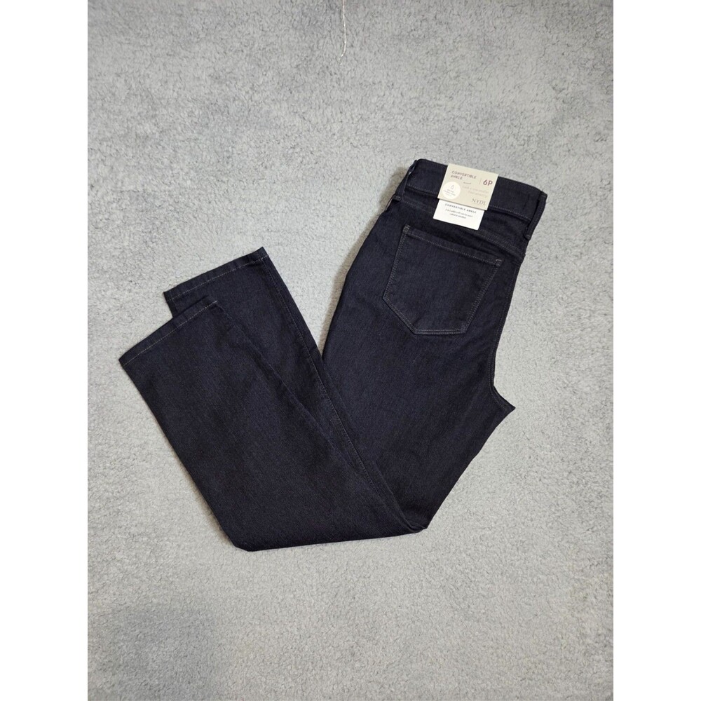 NYDJ Alina Lift Tuck Shaping Cuff Jeans  6P Convertible Ankle Dark Wash‎ NWT